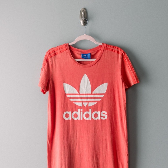 ADIDAS | Originals Ocean Elements Washed Stonewash Pink Tee Dress Size Medium - Picture 6 of 7